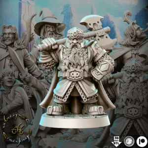 Miniatura Uddir Thunderaxe - (Gimli) para RPG - Coleção Against the Shadow