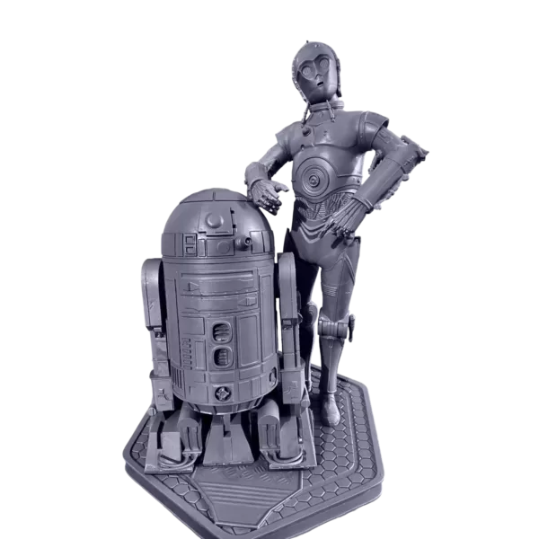 Escultura detalhada de C-3PO e R2-D2 (28cm) - Imagem 2