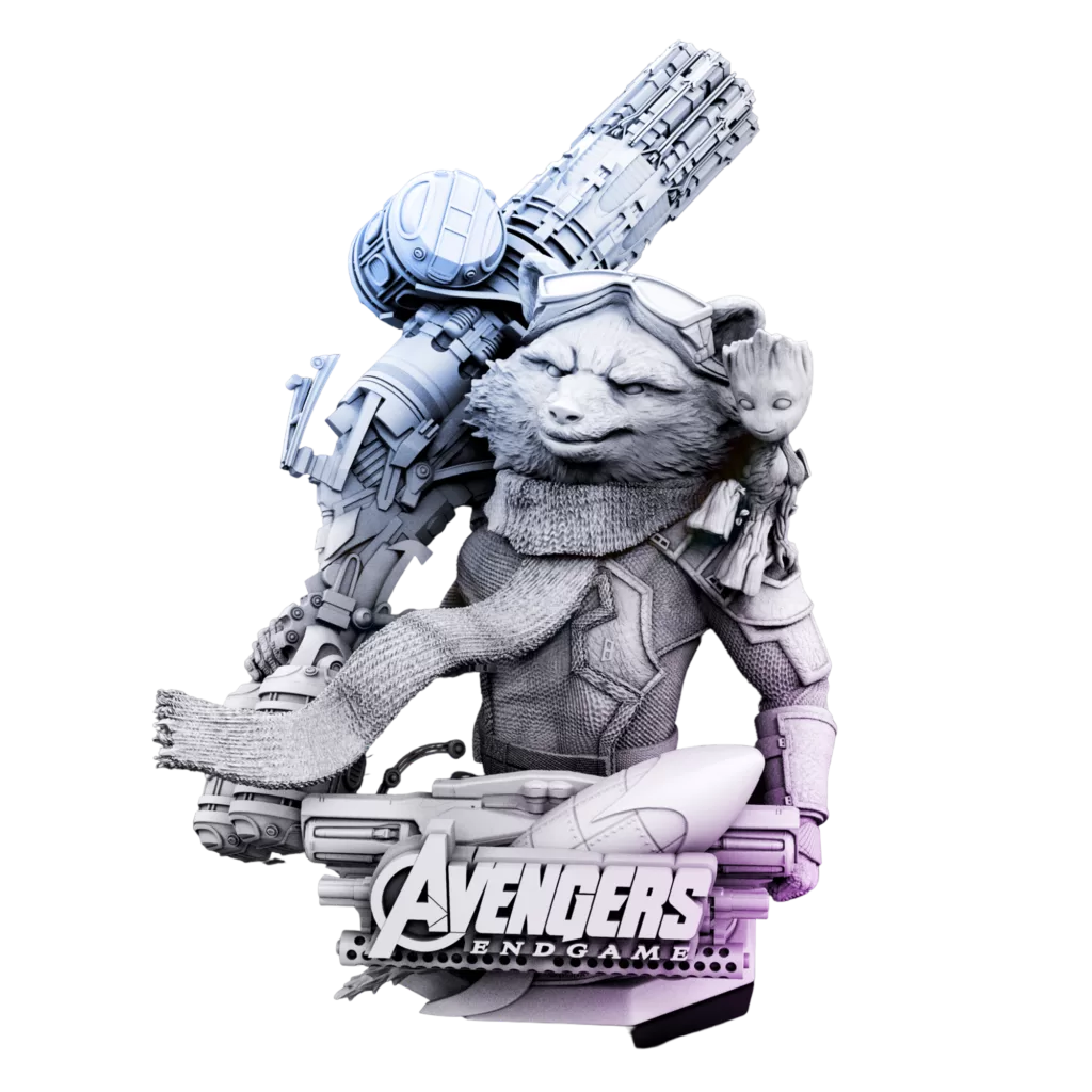 Busto do Rocket Raccoon da Marvel - Adicione Aventura e Diversão à sua Coleção!