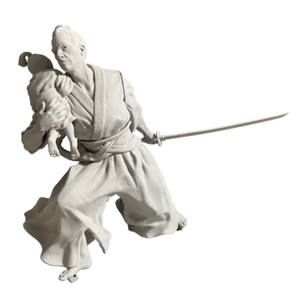 Escultura do Samurai Lobo Solitário com 16 ou 21 cm - Imagem 7