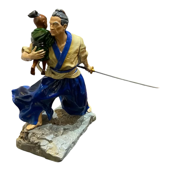 Escultura do Samurai Lobo Solitário com 16 ou 21 cm - Imagem 2