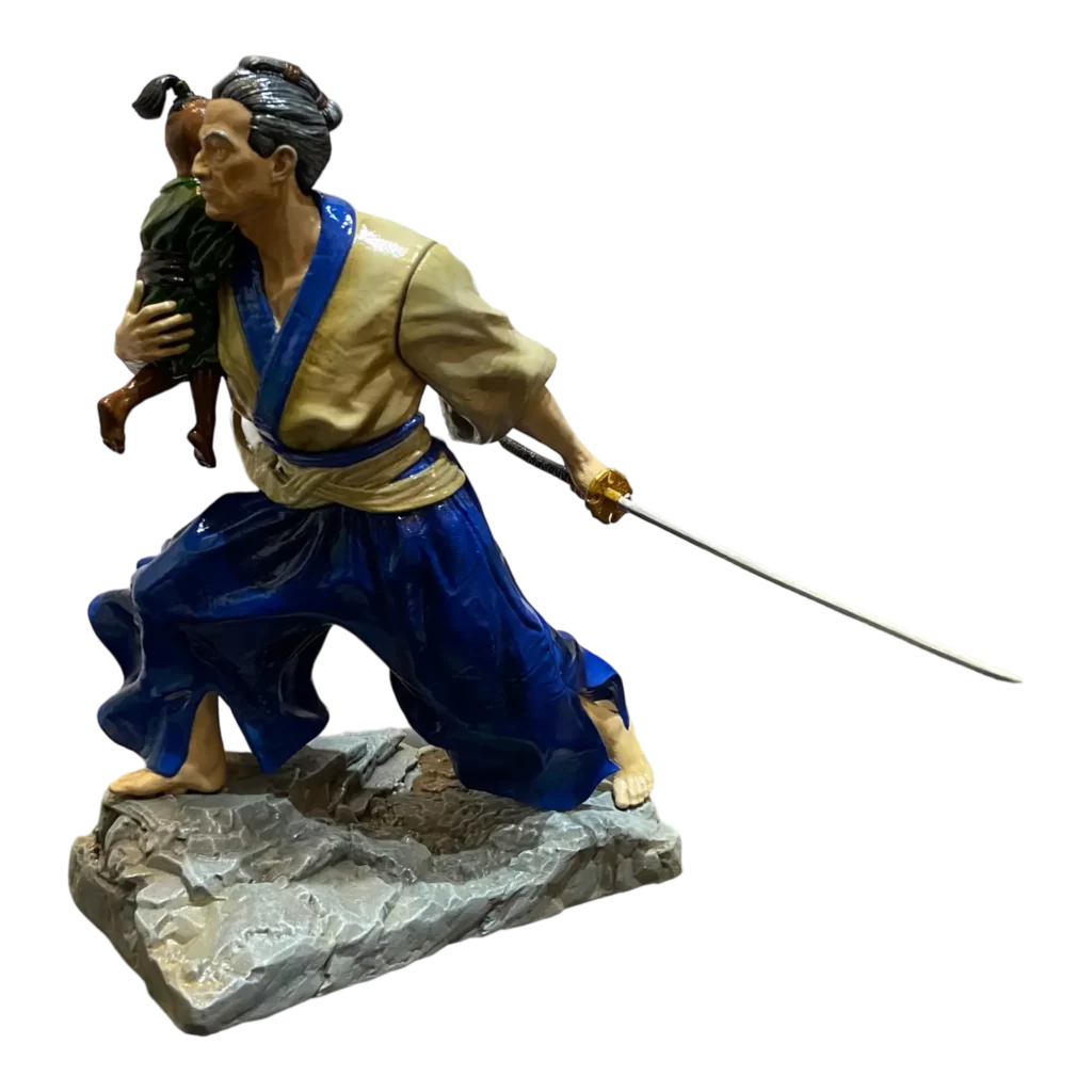 Escultura do Samurai Lobo Solitário com 16 ou 21 cm