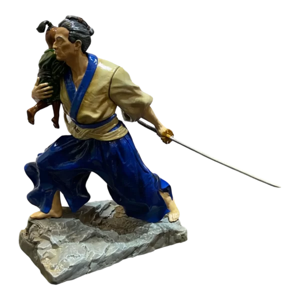 Escultura do Samurai Lobo Solitário com 16 ou 21 cm