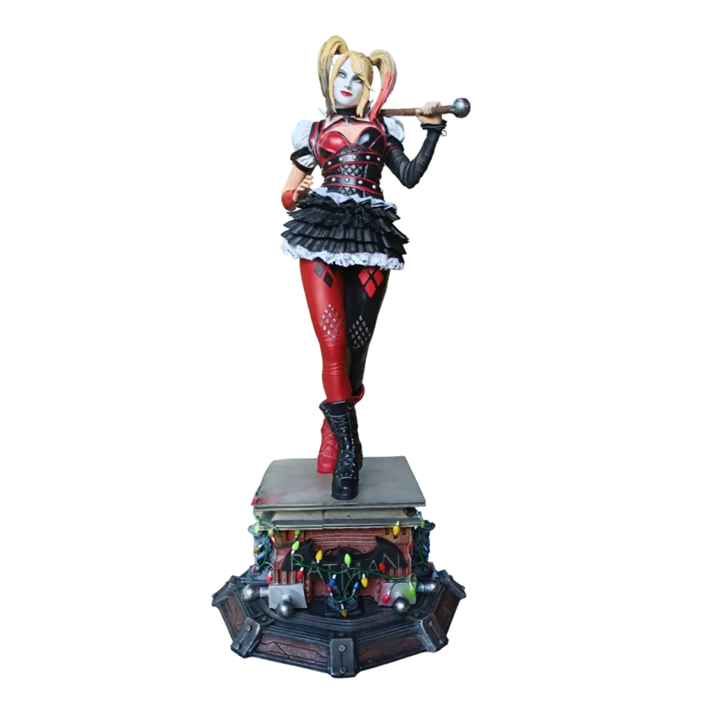 Escultura Arlequina Arkham Knight com 38,5  ou 19 cm
